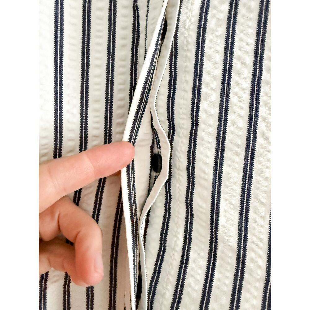 Madewell | NWT Tucked Mini Shirtdress Grey Variegated Stripe | Sz 00 - Picture 5 of 12